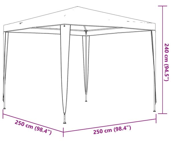 Šator za zabave 2,5 x 2,5 m bijeli - Bijela / 2.5 x 2.5 m