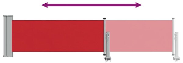 Uvlačiva bočna tenda za terasu 60 x 300 cm crvena - Crvena / 60 x 300 cm