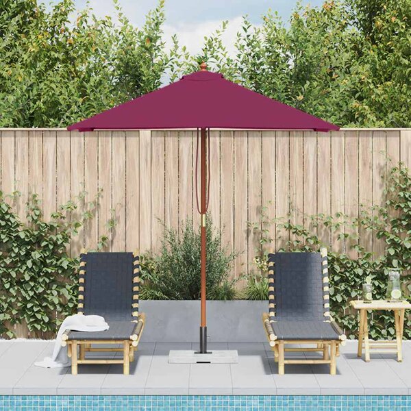 Vanjski suncobran s drvenim stupom 150 x 200 cm bordo - Crvena / N/A