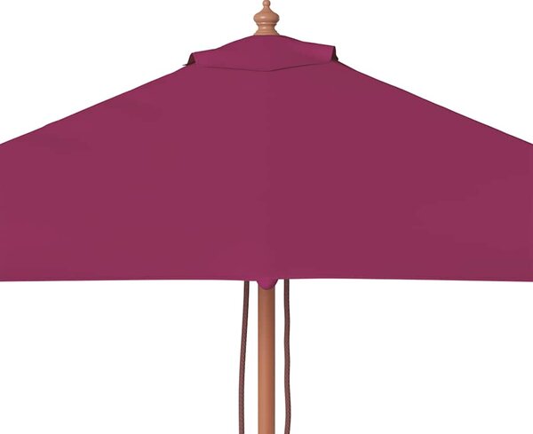 Vanjski suncobran s drvenim stupom 150 x 200 cm bordo - Crvena / N/A