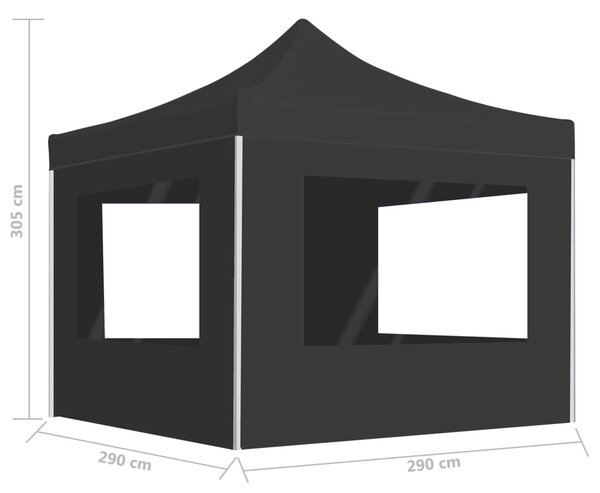 Profesionalni sklopivi šator za zabave 3 x 3 m antracit - Antracitno siva / 3 x 3 m
