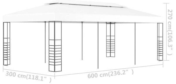 Sjenica/šator 6 x 3 m bijela - Bijela / 3 x 6 m