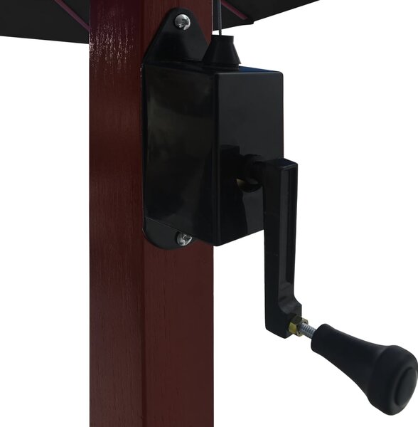 Viseći suncobran s drvenim stupom 400 x 300 cm crni - Crna / N/A