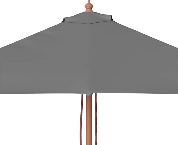 Vanjski suncobran s drvenim stupom 150 x 200 cm antracit - Antracitno siva / N/A