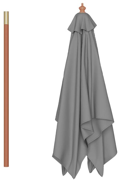 Vanjski suncobran s drvenim stupom 150 x 200 cm antracit - Antracitno siva / N/A