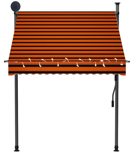 Tenda na ručno uvlačenje s LED svjetlom 150 cm narančasto-smeđa - Šarena / N/A