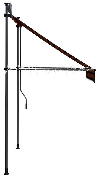 Tenda na ručno uvlačenje s LED svjetlom 150 cm narančasto-smeđa - Šarena / N/A