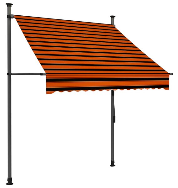 Tenda na ručno uvlačenje s LED svjetlom 150 cm narančasto-smeđa - Šarena / N/A