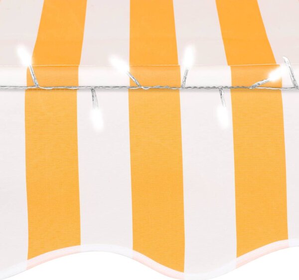 Tenda na ručno uvlačenje LED 100 cm bijelo-narančasta - Narančasta / N/A