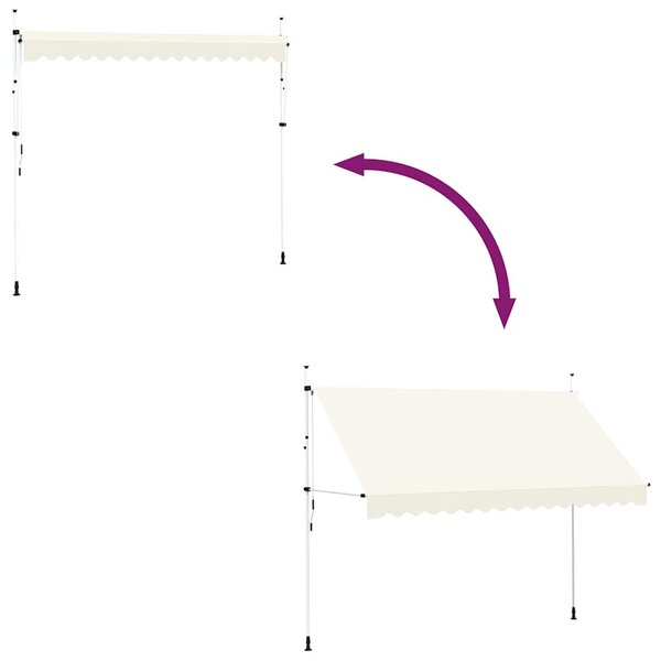 Tenda na ručno uvlačenje 350 cm krem - Krema / N/A