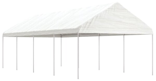 Sjenica s krovom bijela 8,92 x 4,08 x 3,22 polietilen - Bijela / 8.92 x 4.08 x 3.22 m