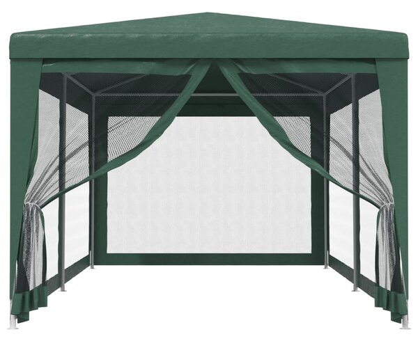 Šator za zabave sa 6 mrežastih bočnih zidova zeleni 3x6 m HDPE - Zelena / 3 x 6 m