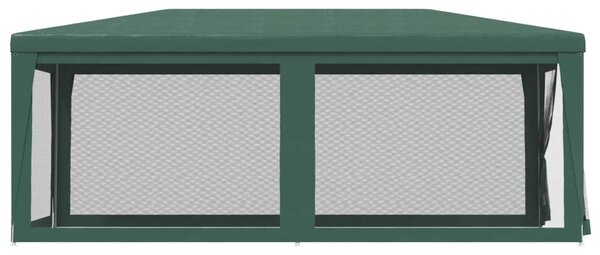 Šator za zabave sa 6 mrežastih bočnih zidova zeleni 3x6 m HDPE - Zelena / 3 x 6 m