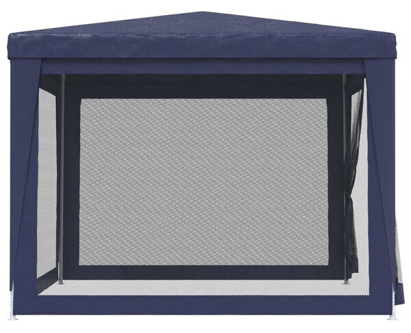 Šator za zabave s 4 mrežasta bočna zida plavi 3 x 3 m HDPE - Plava / 3 x 3 m