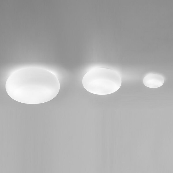 Artemide Zidna staklena svjetiljka Itka IP65 Ø 20 cm, prigušiva, Bijela, Dnevni boravak/blagovaonica, Staklo