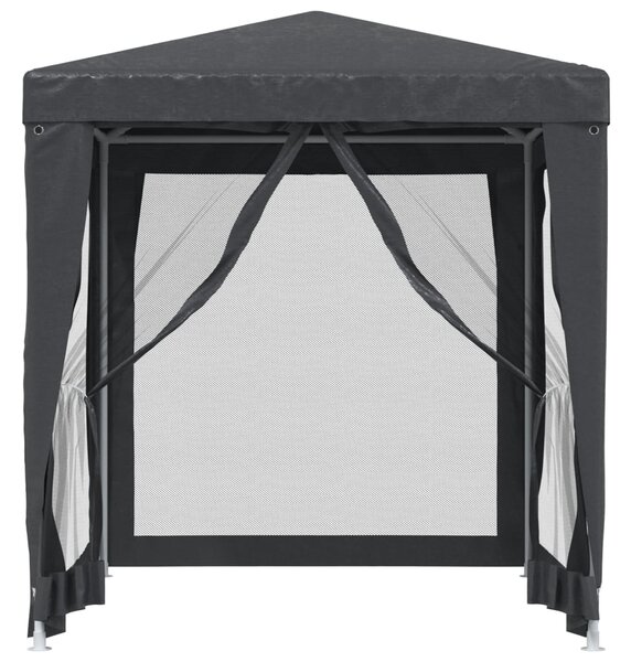 Šator za zabave s 4 mrežasta bočna zida antracit 2 x 2 m HDPE - Antracitno siva / 2 x 2 m