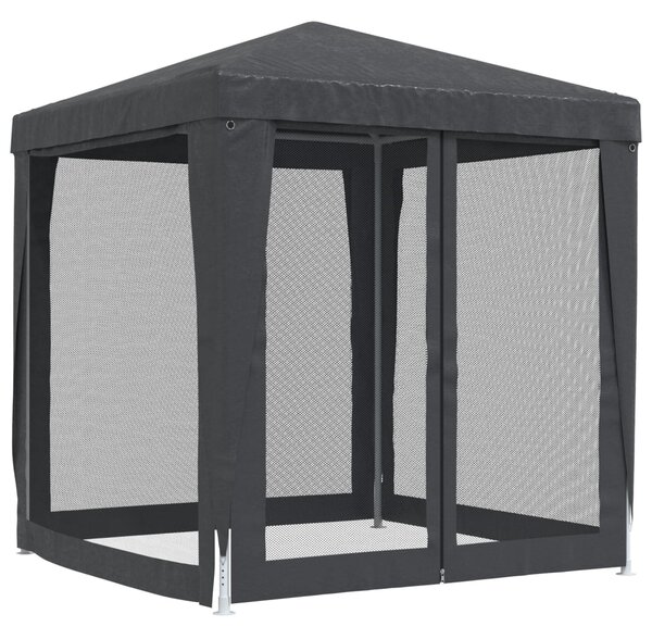 Šator za zabave s 4 mrežasta bočna zida antracit 2 x 2 m HDPE - Antracitno siva / 2 x 2 m