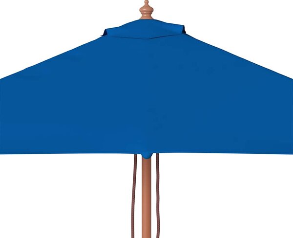 Vrtni suncobran s drvenim stupom 150 x 200 cm plavi - Plava / N/A