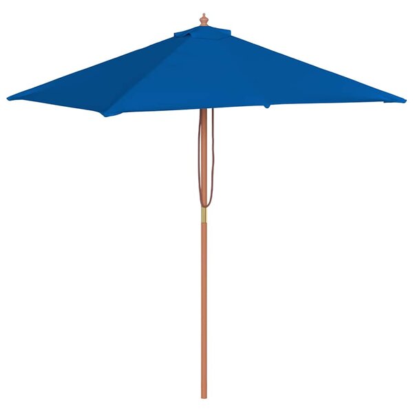 Vrtni suncobran s drvenim stupom 150 x 200 cm plavi - Plava / N/A