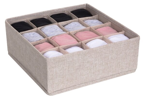 Bež organizator ladica sa 16 pretinaca Bigso Box of Sweden Drawer