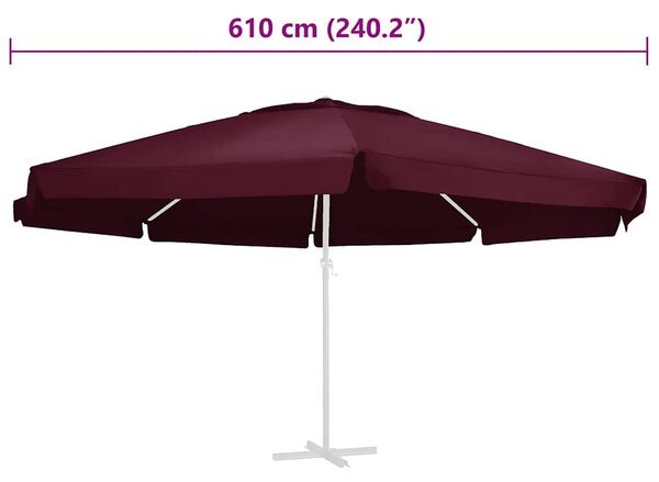 Zamjenska tkanina za vrtni suncobran bordo 610 cm - Bordo crvena / Φ 610 cm