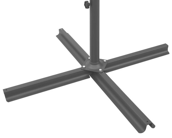 Dvostruki vrtni suncobran s čeličnim stupom 600x300 cm terakota - Smeđa / N/A