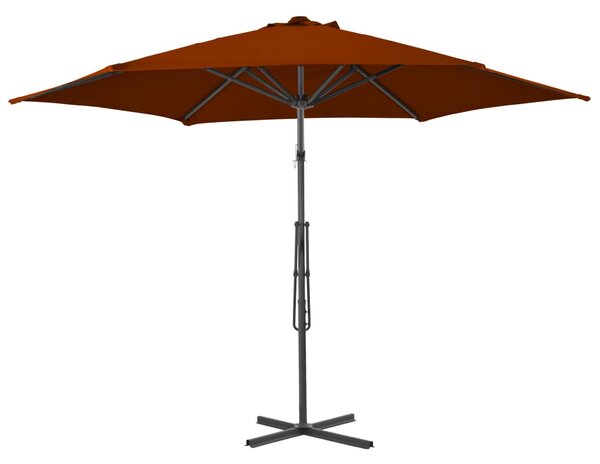 Vrtni suncobran s čeličnim stupom 300 x 230 cm terakota - Smeđa / N/A