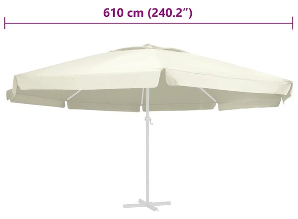 Zamjenska tkanina za vrtni suncobran 610 cm boja pijeska - Pijesak / Φ 610 cm