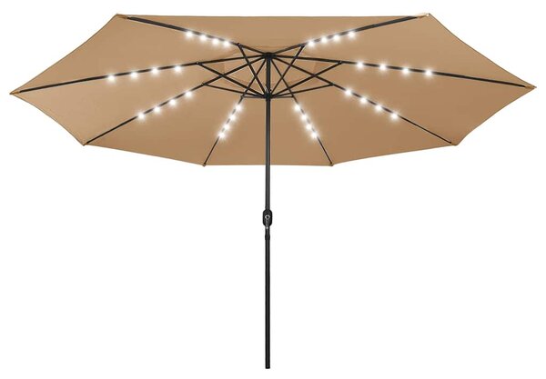Vrtni suncobran s LED svjetlima 400 cm smeđesivi - Tupe / N/A