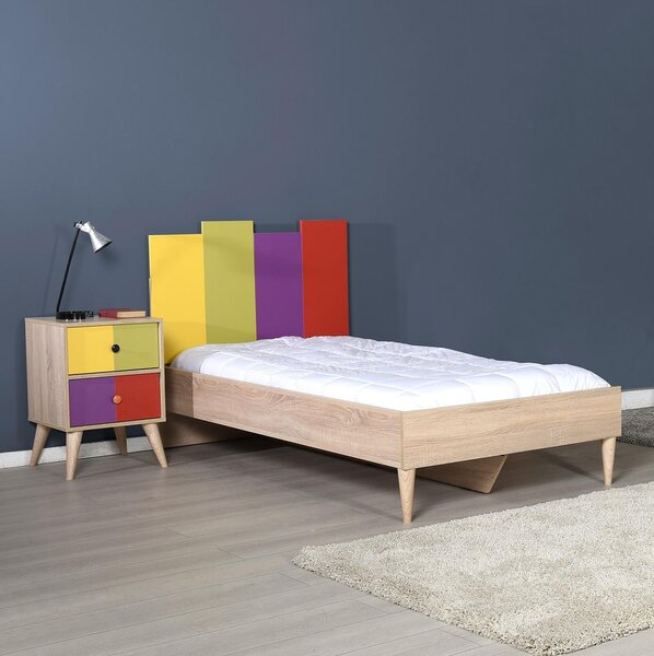 Zondo.hr Noćni stolić Kiran 2 (hrast + više boja). Akcija -29%. 1108554