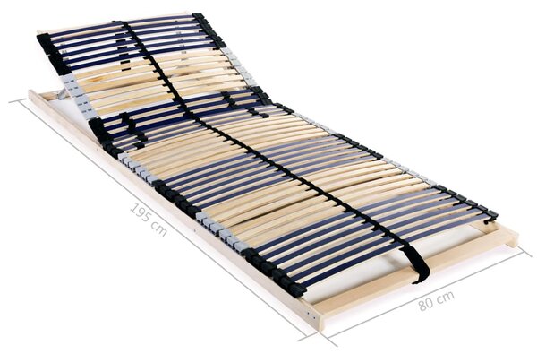 Podnica za krevet s 42 letvice i 7 zona 80 x 200 cm - Smeđa / 80 x 200 cm