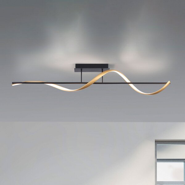 Q-Smart-Home Paul Neuhaus Q-Swing stropna svjetiljka antracit/mjed, prigušiva, Crno, Dnevni boravak/blagovaonica, Metal