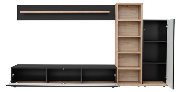 Set za dnevni boravak Salk (hrast ribbeck + crna)