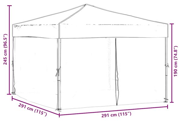 Sklopivi šator za zabave s bočnim zidovima 3 x 3 m plavi - Plava / 3 x 3 m