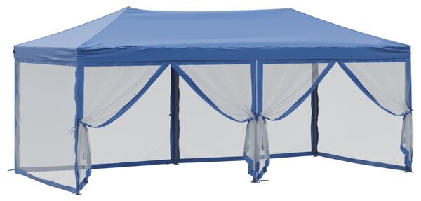 Sklopivi šator za zabave s bočnim zidovima 3 x 6 m plavi - Plava / 3 x 6 m
