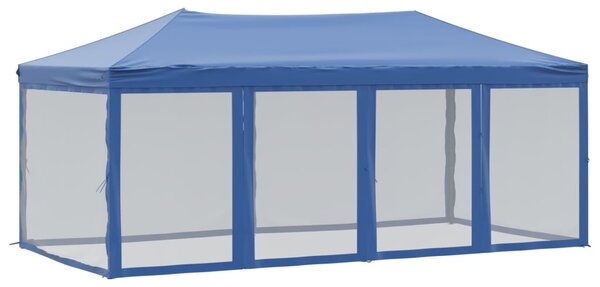 Sklopivi šator za zabave s bočnim zidovima 3 x 6 m plavi - Plava / 3 x 6 m