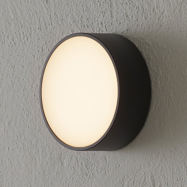 CMD LED vanjska svjetiljka 9025, Ø 15 cm, Crno, Metal, Pokrivač okrugli izravno