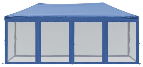 Sklopivi šator za zabave s bočnim zidovima 3 x 6 m plavi - Plava / 3 x 6 m
