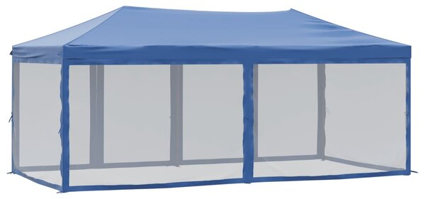 Sklopivi šator za zabave s bočnim zidovima 3 x 6 m plavi - Plava / 3 x 6 m