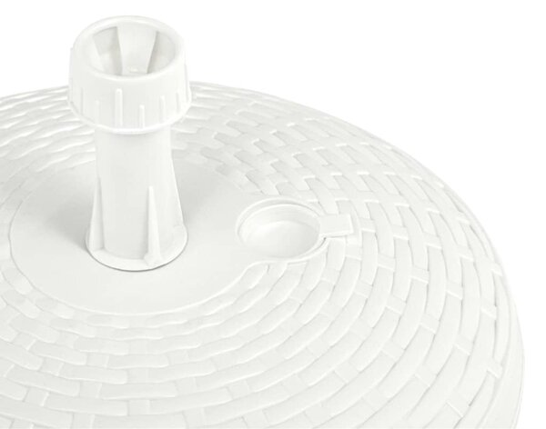 Stalak za suncobran s pijeskom/vodom 20L bijeli plastični ratan - Bijela / N/A