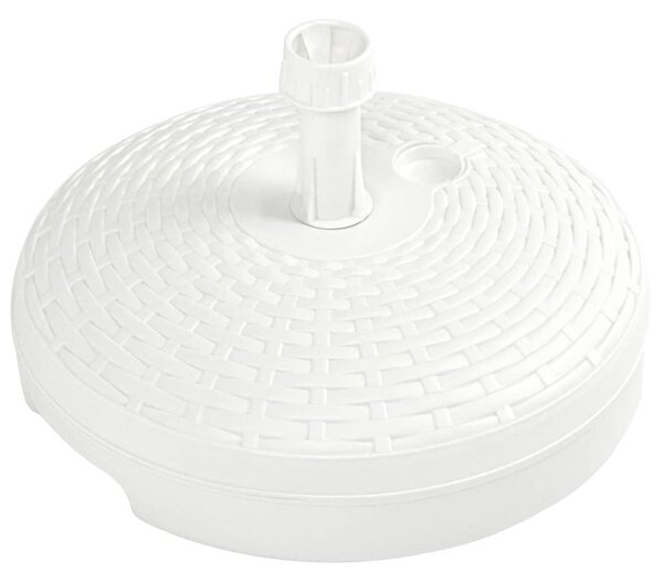 Stalak za suncobran s pijeskom/vodom 20L bijeli plastični ratan - Bijela / N/A