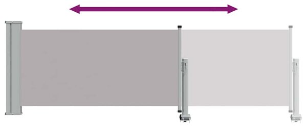 Uvlačiva bočna tenda za terasu 80 x 300 cm siva - Siva / 80 x 300 cm