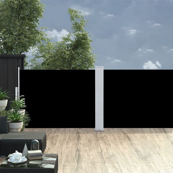 Uvlačiva bočna tenda 100 x 1000 cm crna - Crna / 100 x 1000 cm