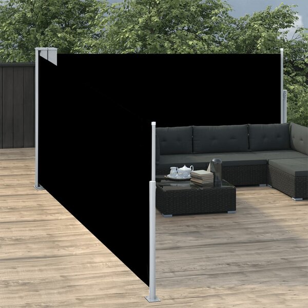 Uvlačiva bočna tenda 100 x 1000 cm crna - Crna / 100 x 1000 cm