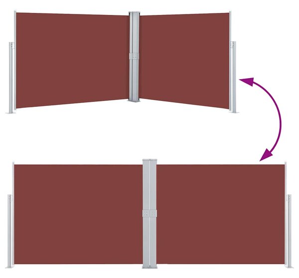 Uvlačiva bočna tenda 140 x 1000 cm smeđa - Smeđa / 140 x 1000 cm