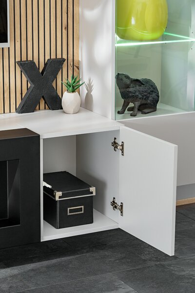 Set za dnevni boravak Xavus L-K (perla grey + hrast artisan)(s rasvjetom) (s bio kaminom)