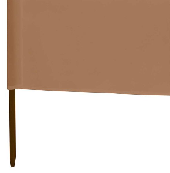 Vjetrobran s 3 panela od tkanine 400 x 80 cm smeđe-sivi - Tupe / 400 x 80 cm
