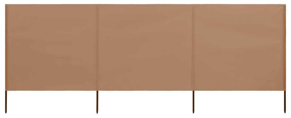Vjetrobran s 3 panela od tkanine 400 x 80 cm smeđe-sivi - Tupe / 400 x 80 cm
