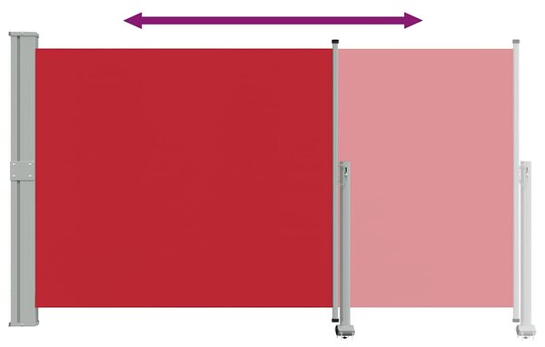 Uvlačiva bočna tenda za terasu 140 x 300 cm crvena - Crvena / 140 x 300 cm