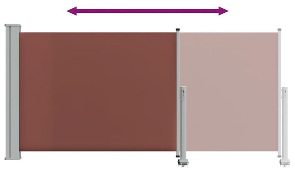 Uvlačiva bočna tenda za terasu 120 x 300 cm smeđa - Smeđa / 120 x 300 cm
